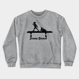 Jones Beach Art Deco Sign - Kid with a Sailboat Crewneck Sweatshirt